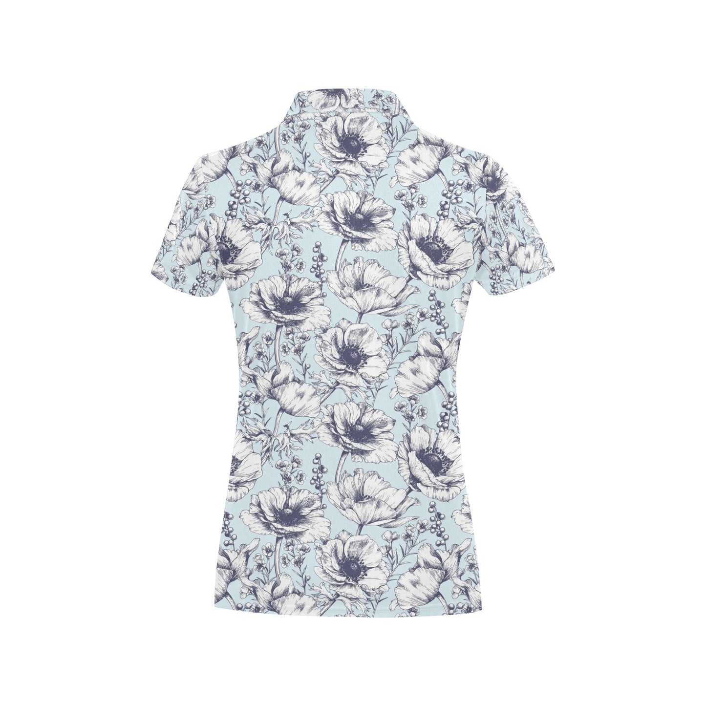 Anemone Pattern Print Design 02 Women's Polo Shirt