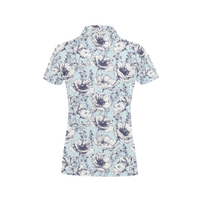 Anemone Pattern Print Design 02 Women's Polo Shirt