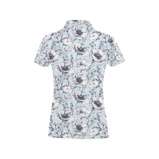 Anemone Pattern Print Design 02 Women's Polo Shirt