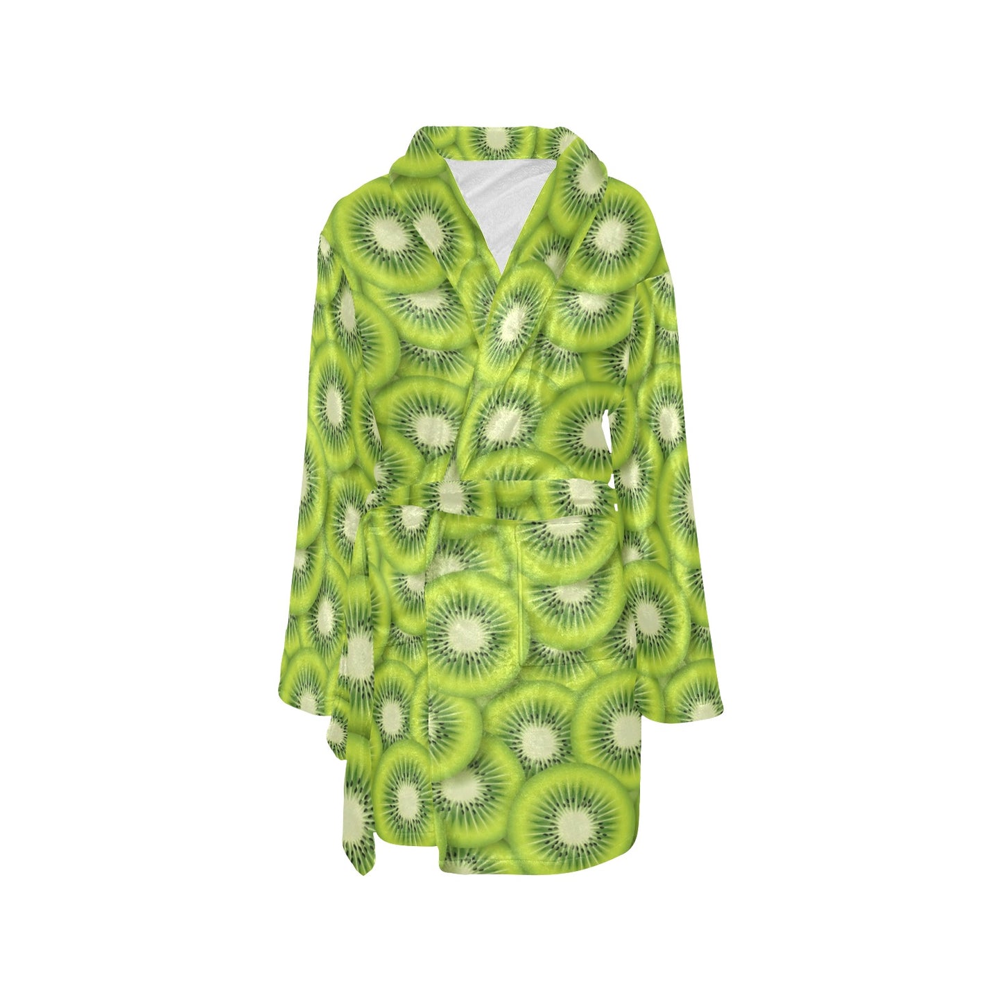 Kiwi Pattern Print Design KW01 Women's Fleece Robe
