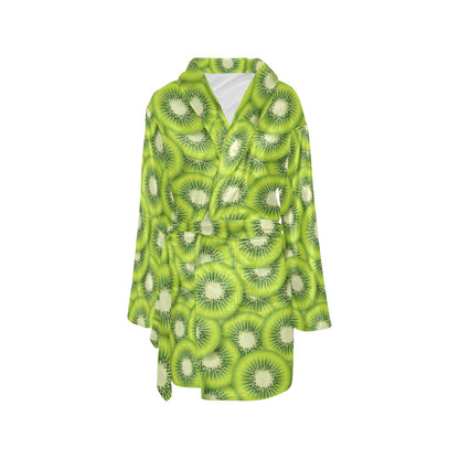 Kiwi Pattern Print Design KW01 Women's Fleece Robe