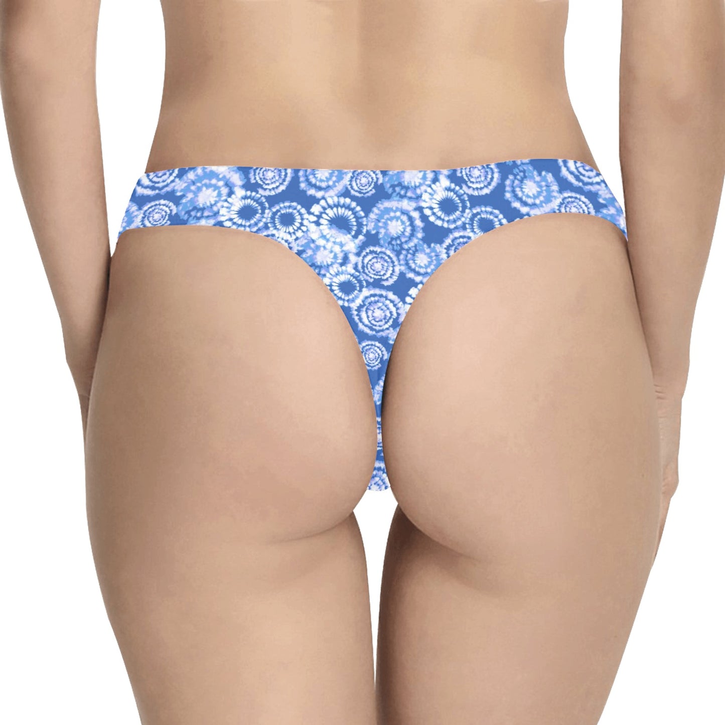 Tie Dye Blue Design Print Women's Thongs