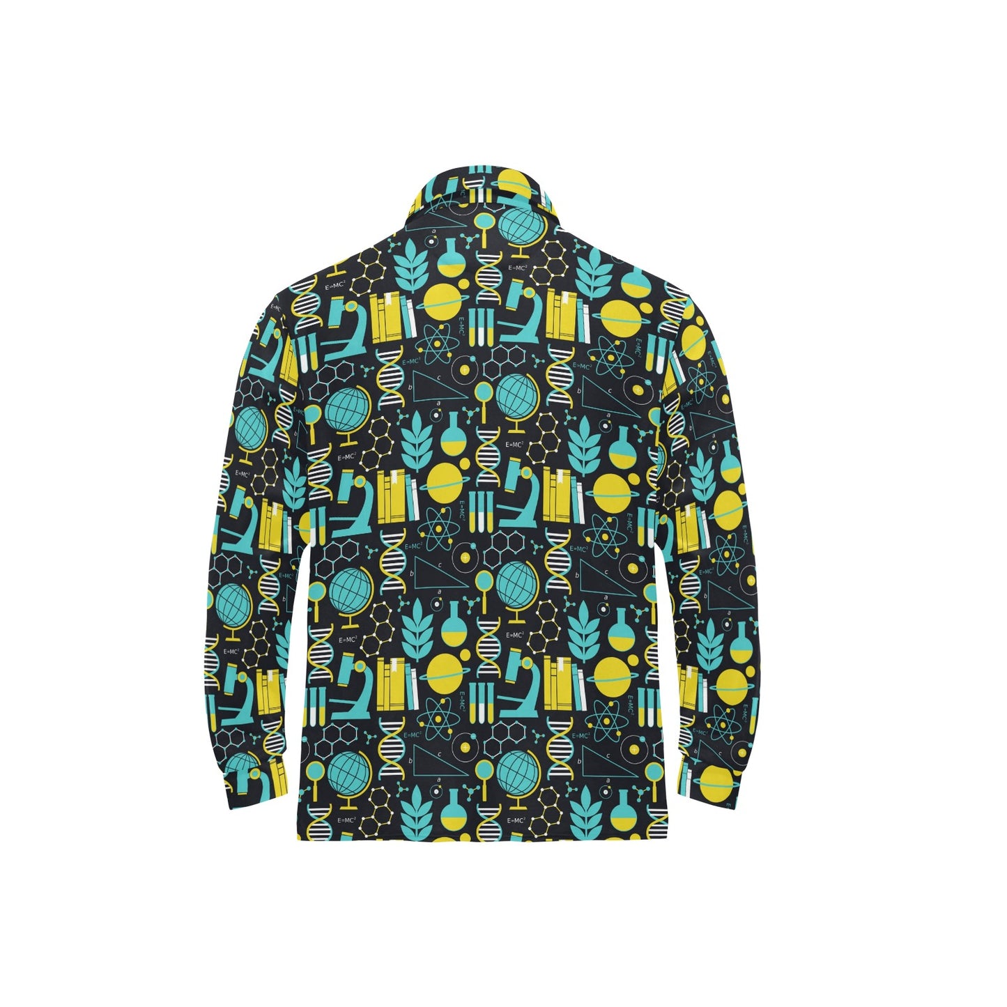 Science Print Design LKS301 Long Sleeve Polo Shirt For Men's