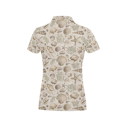 Seashell Print Design LKS304 Women's Polo Shirt