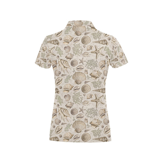 Seashell Print Design LKS304 Women's Polo Shirt