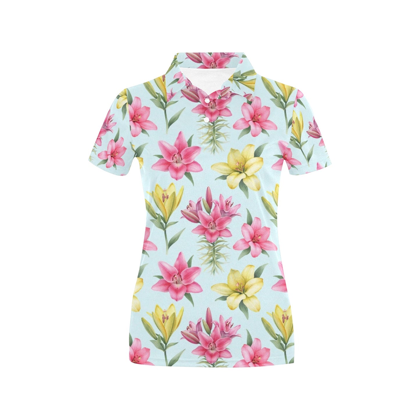 Lily Pattern Print Design LY010 Women's Polo Shirt