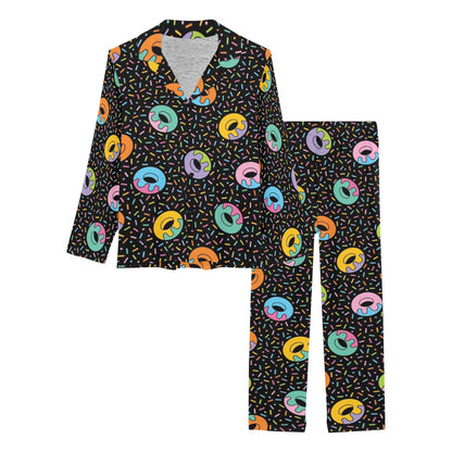 Donut Pattern Print Design DN012 Women's Long Pajama Set
