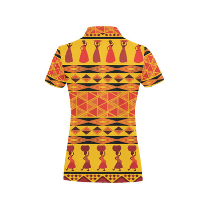 African Pattern Print Design 01 Women's Polo Shirt