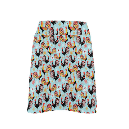 Rooster Themed Design 17" Golf & Pickleball Skort with Pockets