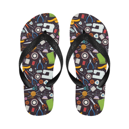 Sewing Equipment Print Design LKS308 Flip Flops
