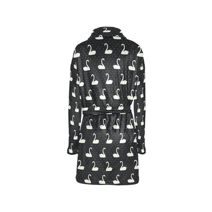 Swan Print Design LKS401 Women's Fleece Robe