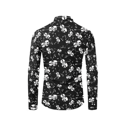 Violin Print Design LKS404 Men's Long Sleeve Dress Shirt