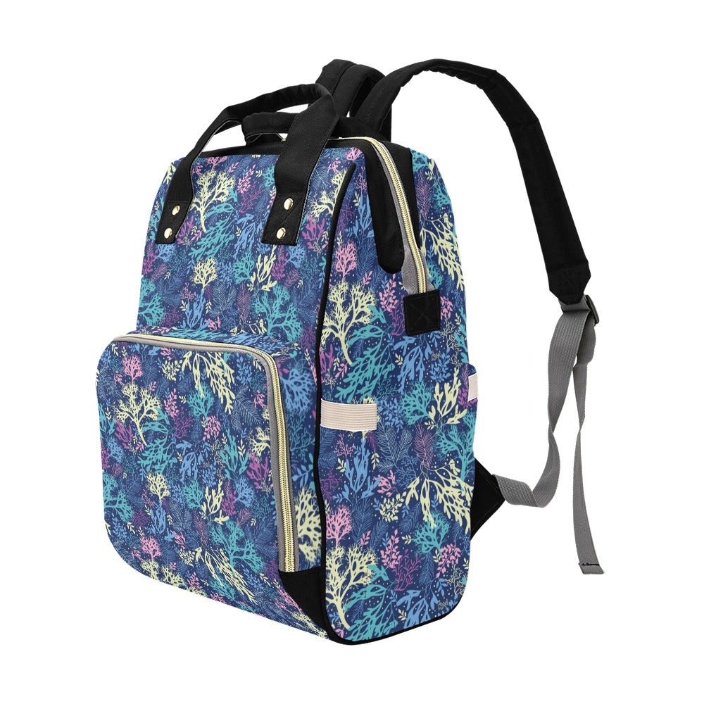 Seaweed Print Design LKS301 Diaper Bag Backpack