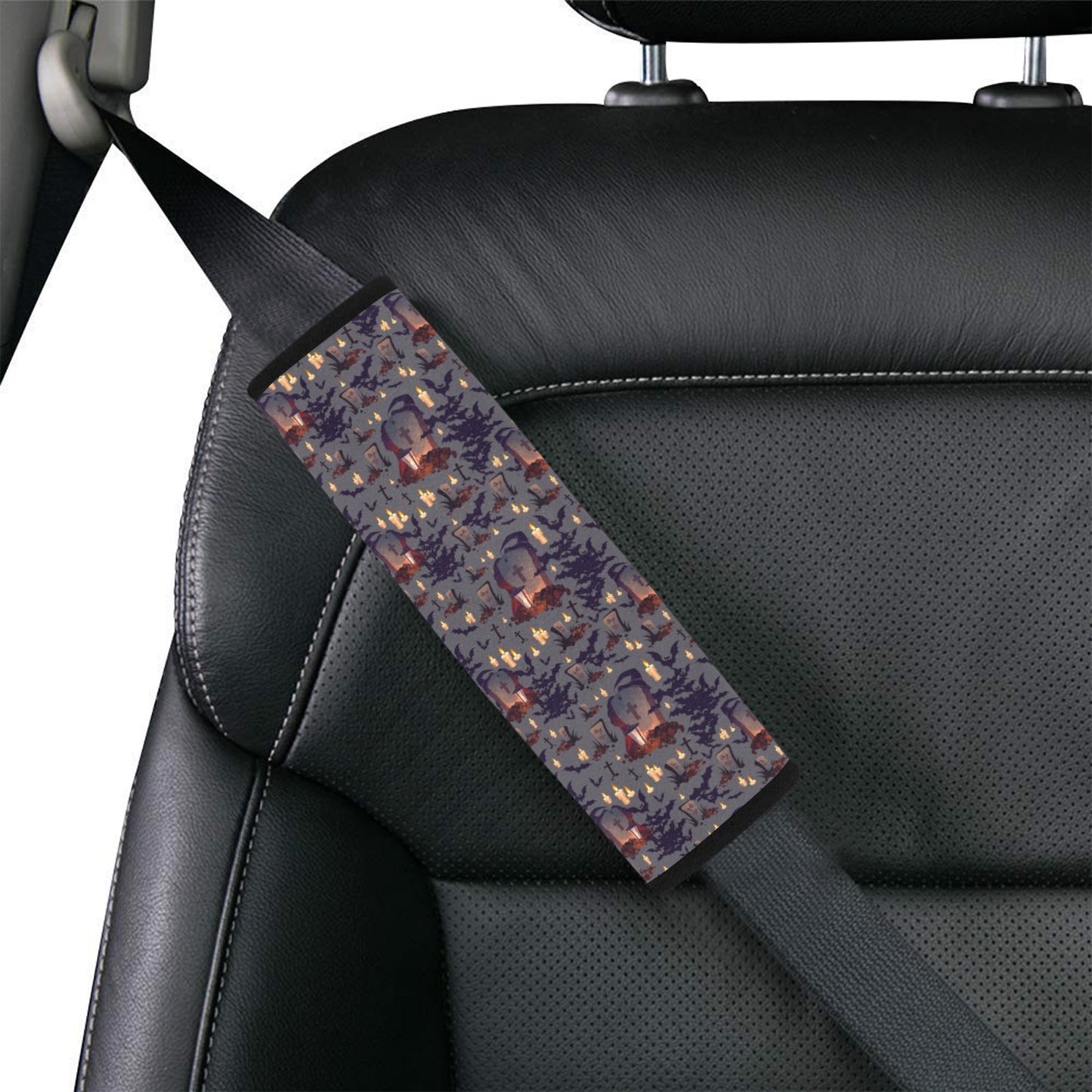 Creepy Graveyard Print Design LKS301 Car Seat Belt Cover