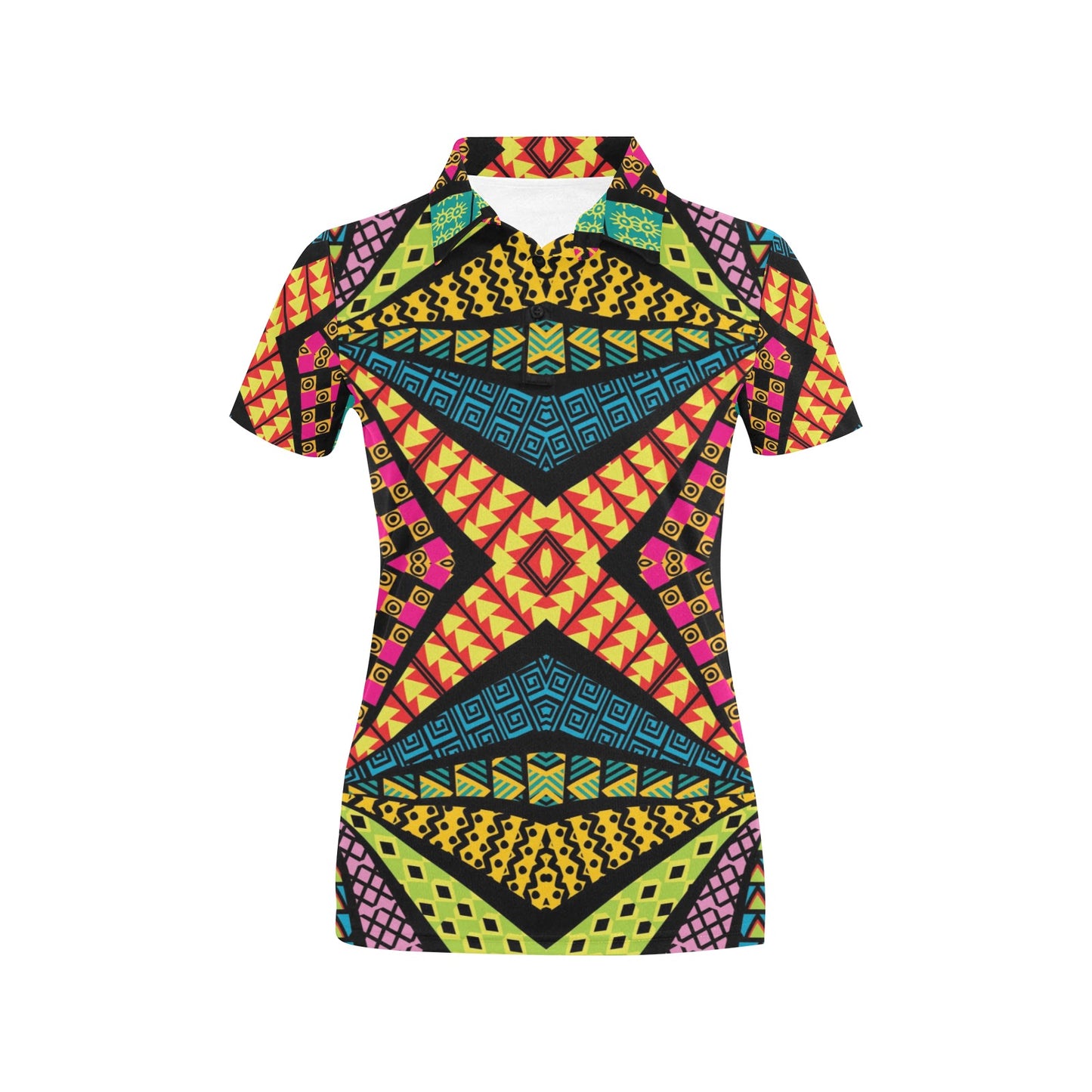Kaleidoscope Pattern Print Design 05 Women's Polo Shirt