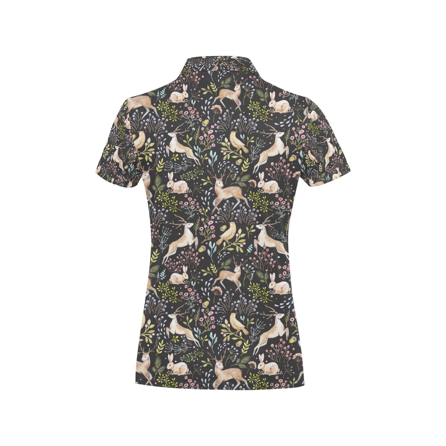 Deer Floral Jungle Women's Polo Shirt