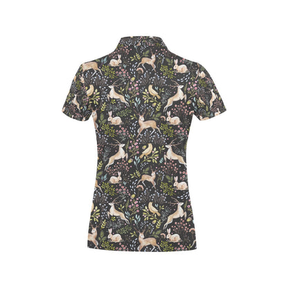 Deer Floral Jungle Women's Polo Shirt
