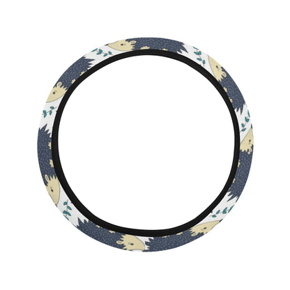 Hedgehog Print Design LKS401 Steering Wheel Cover with Elastic Edge