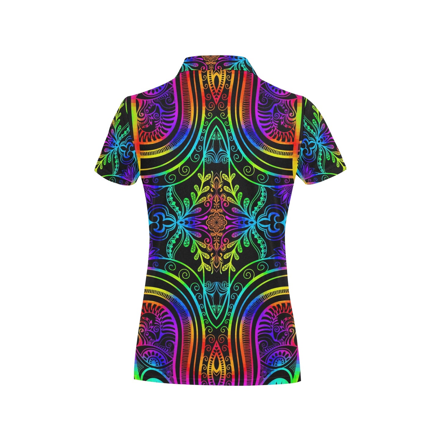 Neon Trible Rainbow Pattern Print Design A01 Women's Polo Shirt