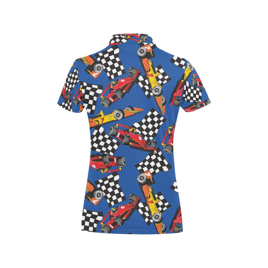 Racing Pattern Print Design A01 Women's Polo Shirt