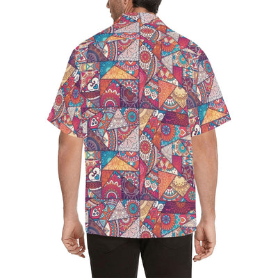 Patchwork Print Design LKS401 Men's Men's Hawaiian Shirt