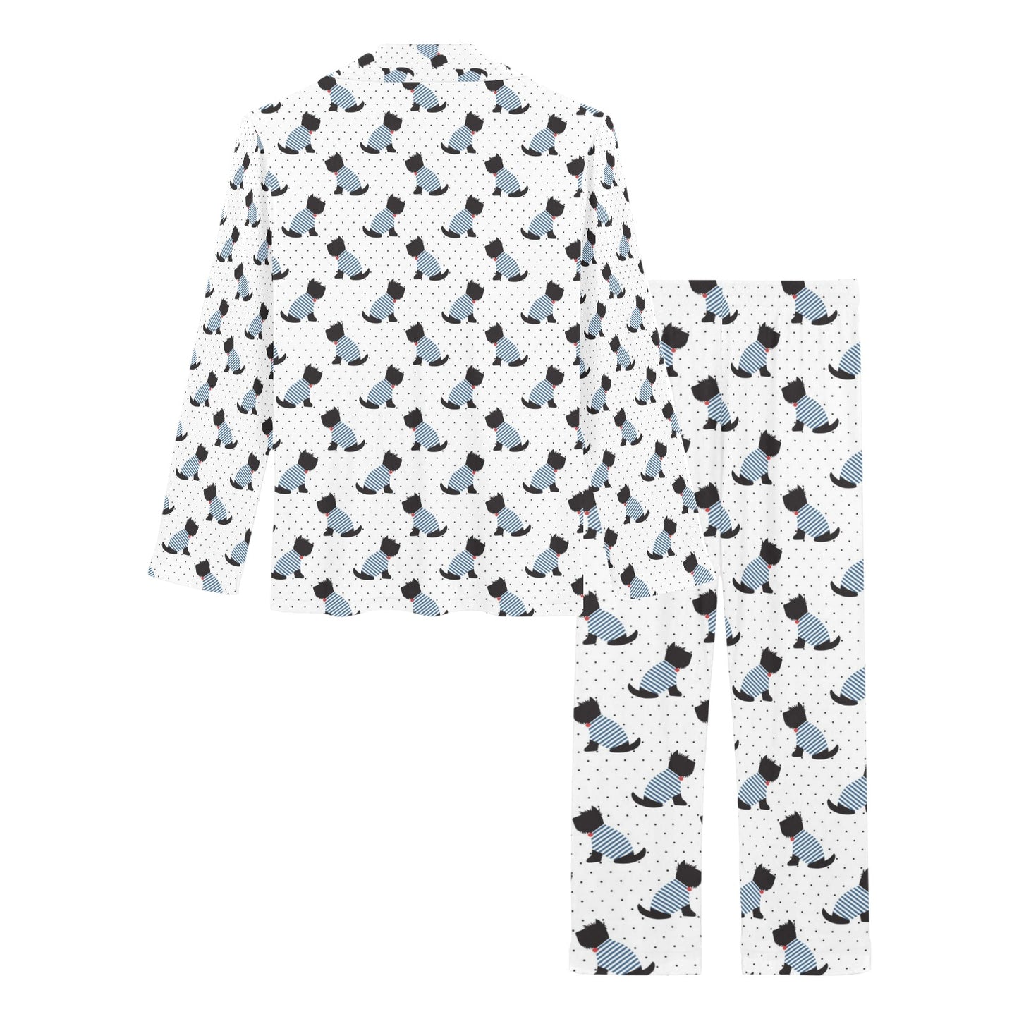 Scottish Terriers Print Design LKS3013 Women's Long Pajama Set