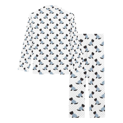 Scottish Terriers Print Design LKS3013 Women's Long Pajama Set