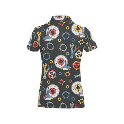 Mechanic Pattern Print Design 01 Women's Polo Shirt