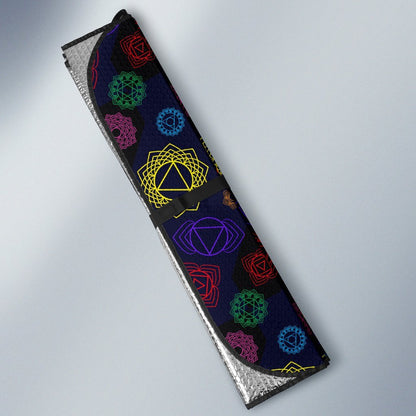 Chakra Colorful Print Pattern Car Sun Shade For Windshield