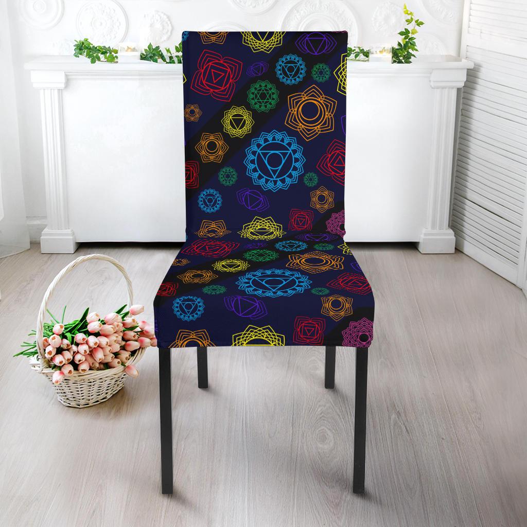 Chakra Colorful Print Pattern Dinning Chair Slipper-JTAMIGO.COM