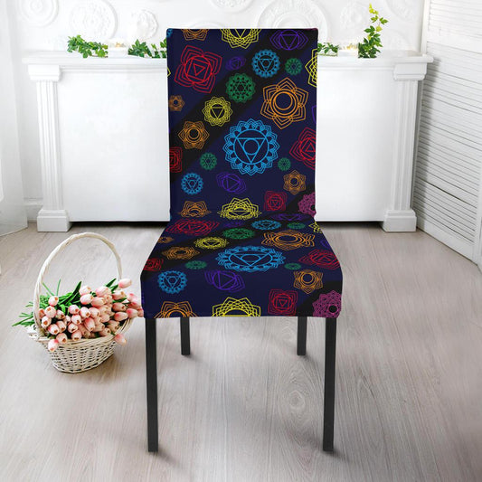 Chakra Colorful Print Pattern Dinning Chair Slipper-JTAMIGO.COM