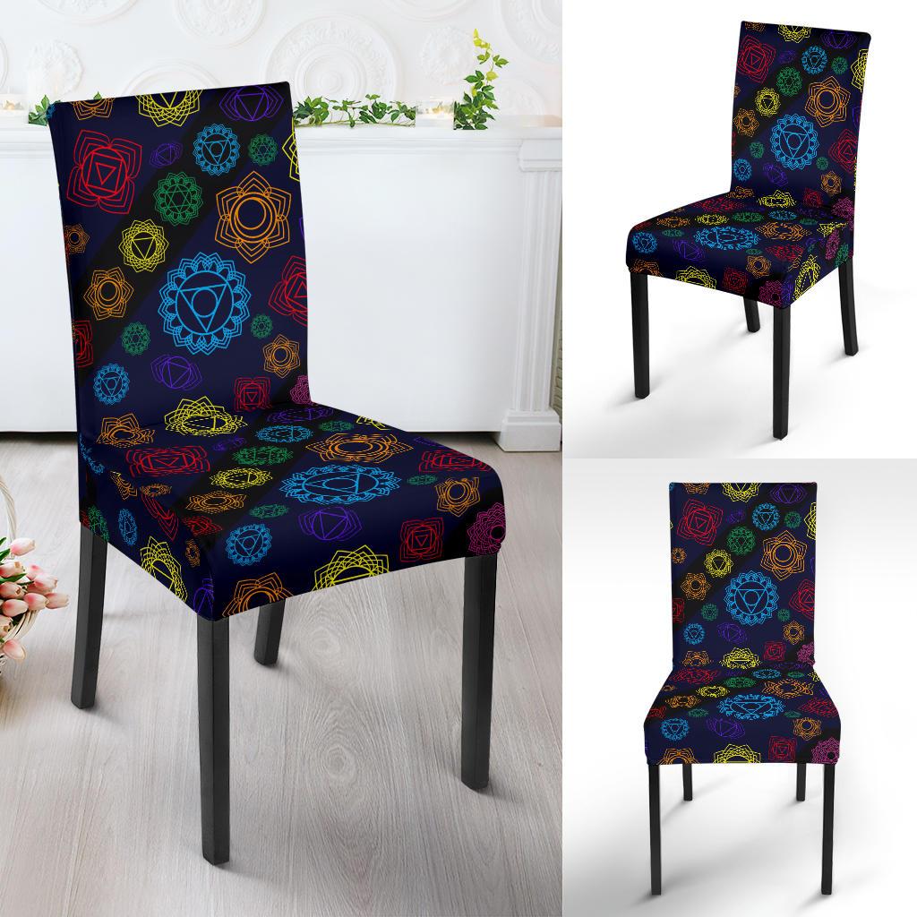 Chakra Colorful Print Pattern Dinning Chair Slipper-JTAMIGO.COM