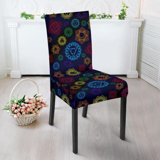 Chakra Colorful Print Pattern Dinning Chair Slipper-JTAMIGO.COM