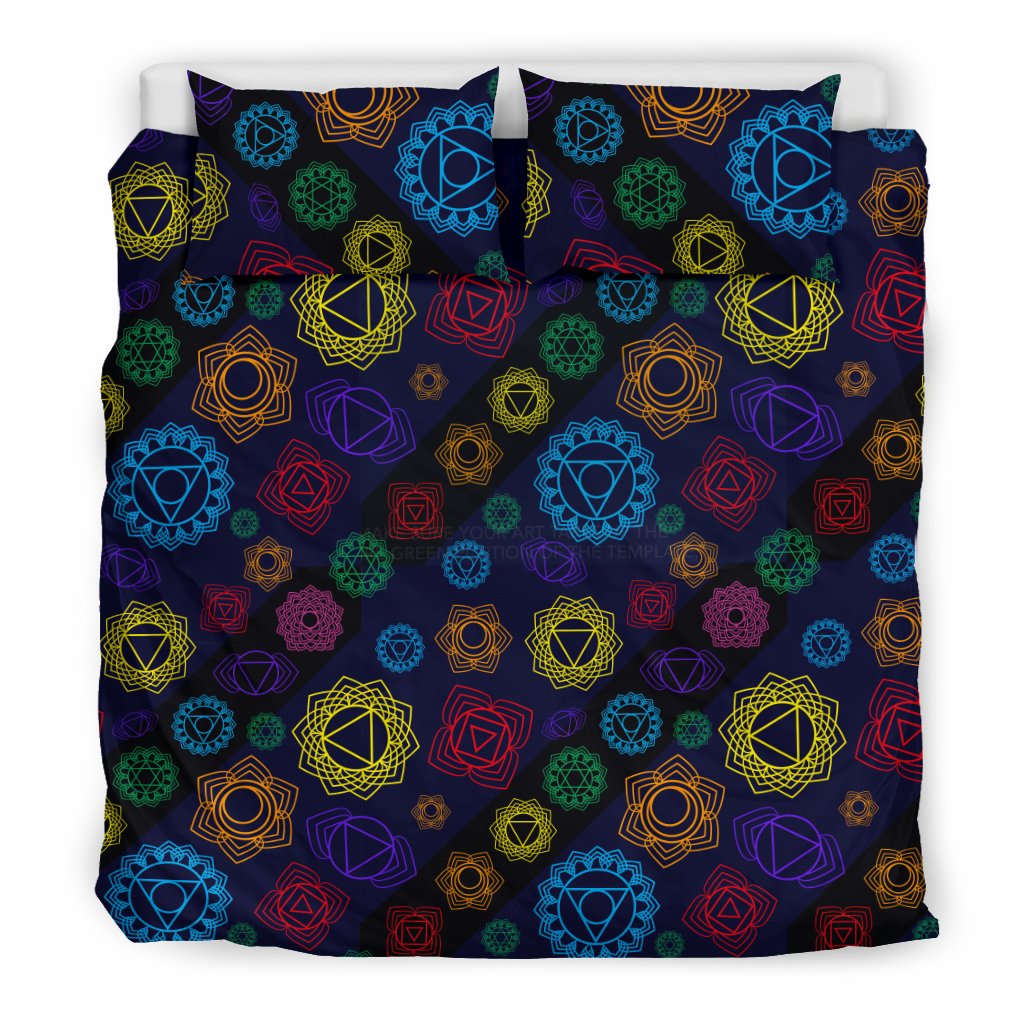 Chakra Colorful Print Pattern Duvet Cover Bedding Set