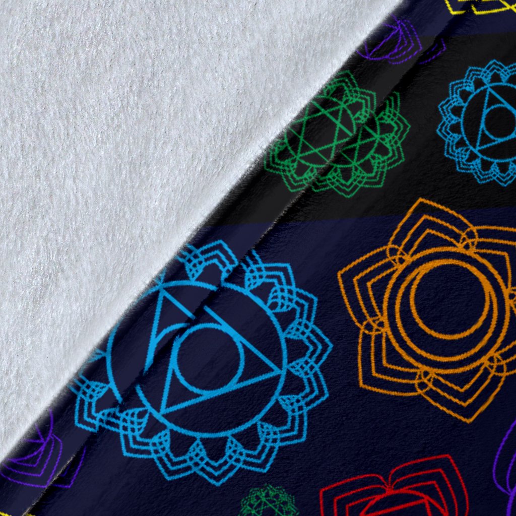 Chakra Colorful Print Pattern Fleece Blanket