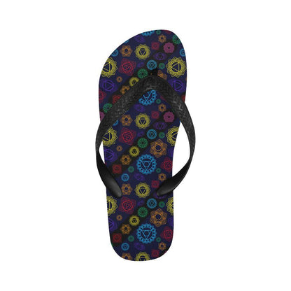 Chakra Colorful Print Pattern Flip Flops-JTAMIGO.COM