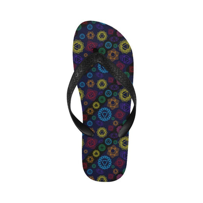 Chakra Colorful Print Pattern Flip Flops-JTAMIGO.COM