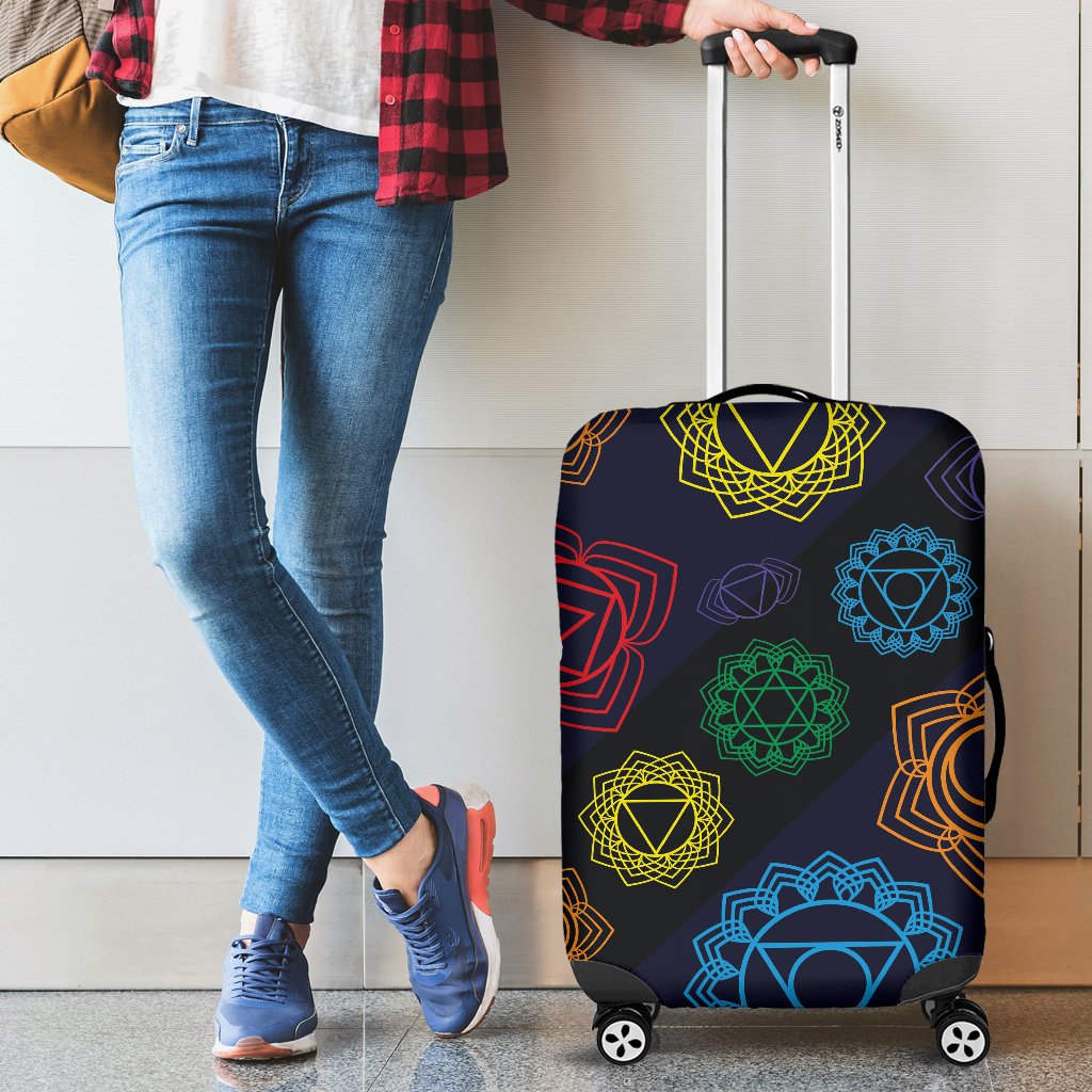 Chakra Colorful Print Pattern Luggage Cover Protector