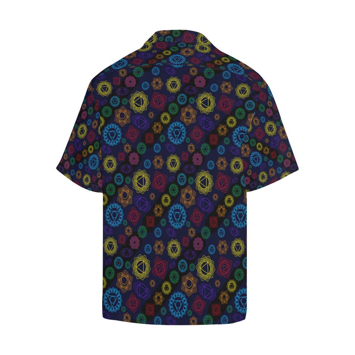 Chakra Colorful Print Pattern Men Aloha Hawaiian Shirt