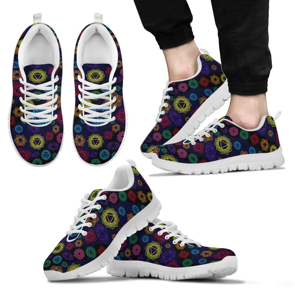 Chakra Colorful Print Pattern Men Sneakers Shoes