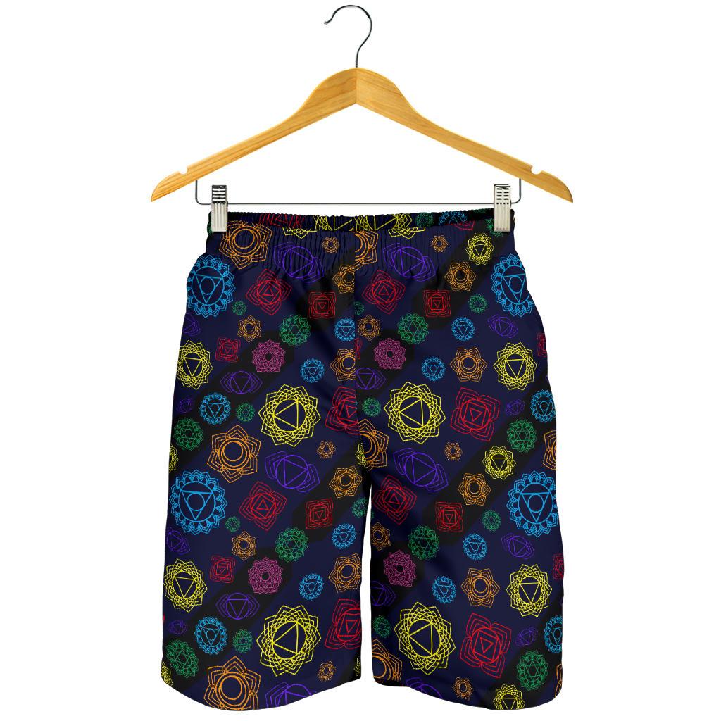 Chakra Colorful Print Pattern Mens Shorts-JTAMIGO.COM