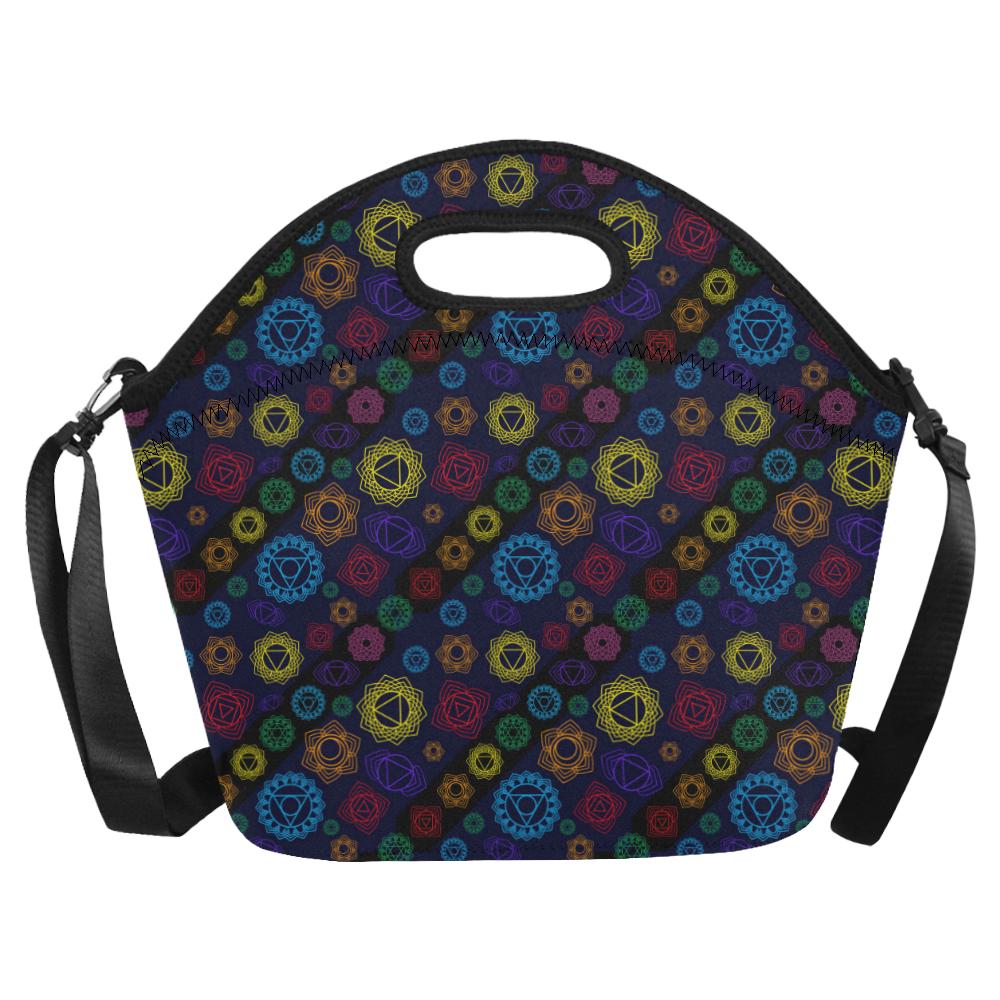 Chakra Colorful Print Pattern Neoprene Lunch Bag (Model 1669)(Large)-JTAMIGO.COM