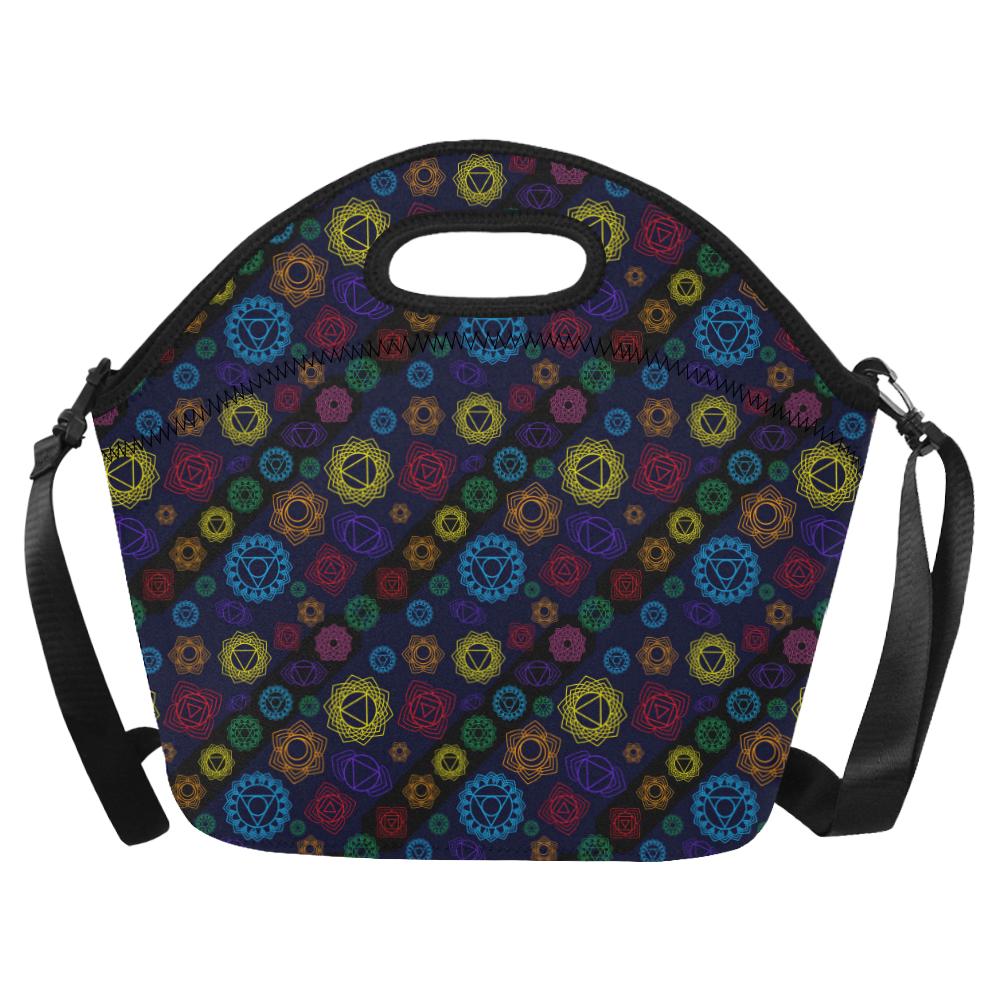 Chakra Colorful Print Pattern Neoprene Lunch Bag (Model 1669)(Large)-JTAMIGO.COM