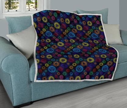 Chakra Colorful Print Pattern Premium Quilt-JTAMIGO.COM