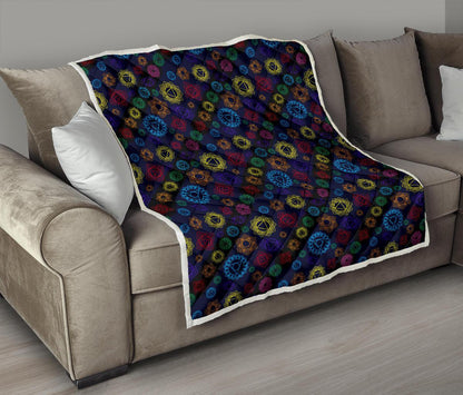Chakra Colorful Print Pattern Premium Quilt-JTAMIGO.COM