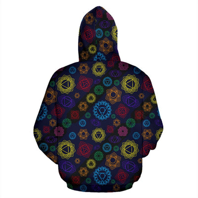 Chakra Colorful Print Pattern Pullover Hoodie