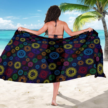 Chakra Colorful Print Pattern Sarong Pareo Wrap