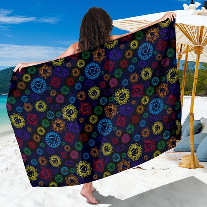 Chakra Colorful Print Pattern Sarong Pareo Wrap