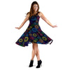 Chakra Colorful Print Pattern Sleeveless Dress