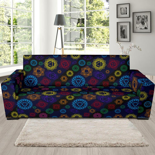 Chakra Colorful Print Pattern Sofa Slipcover-JTAMIGO.COM